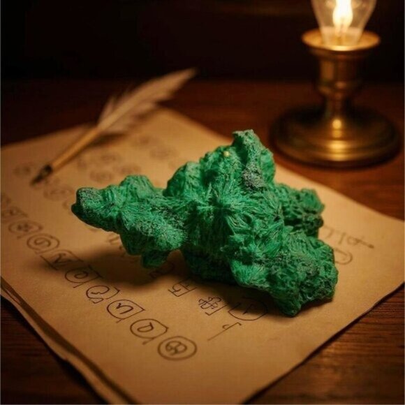 Natural Flowery Malachite ✦ Velvet Green Crystal Specimen ✦ Healing Stone 38g - Picture 10 of 17